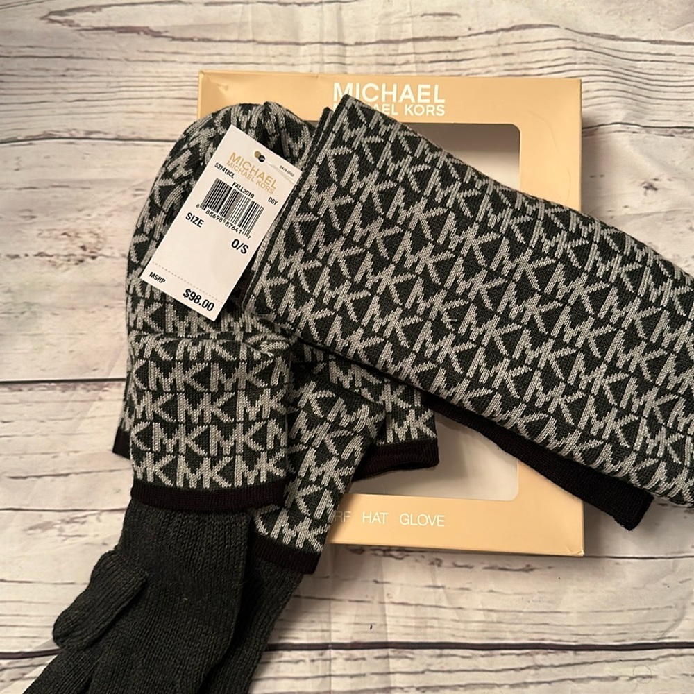 Michael Kors hat, scarf and glove set